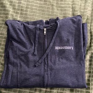 Ben and Jerry’s zip up jacket- Blue-size large